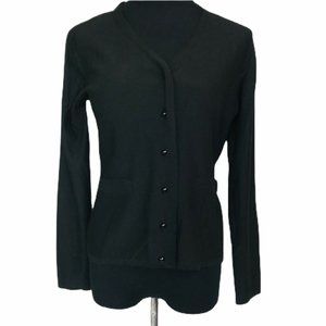 Avalin‎ Womens Black Romantic V-Neck Cardigan small